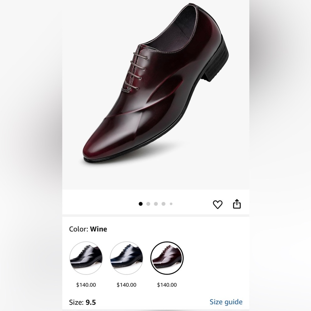 Burgundy  Leather ZRO Men Shoes.